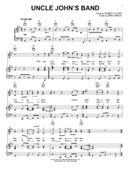 page one of Uncle John's Band (Piano, Vocal & Guitar Chords (Right-Hand Melody))