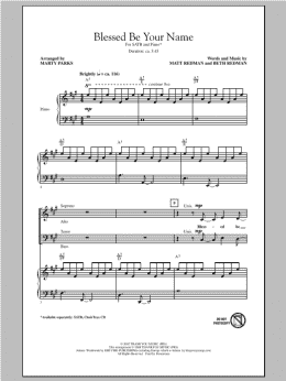 page one of Blessed Be Your Name (arr. Marty Parks) (SATB Choir)