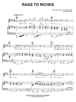 page one of Rags To Riches (Piano, Vocal & Guitar Chords (Right-Hand Melody))
