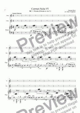 page one of Bizet- Carmen Suite #1 (piano, flute, violin)