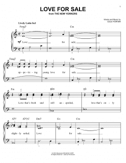 page one of Love For Sale (Easy Piano)