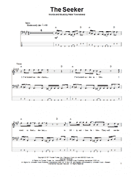 page one of The Seeker (Bass Guitar Tab)