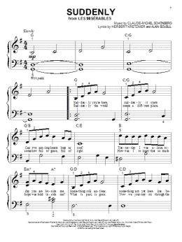 page one of Suddenly (Big Note Piano)