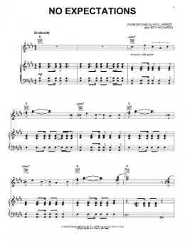 page one of No Expectations (Piano, Vocal & Guitar Chords (Right-Hand Melody))
