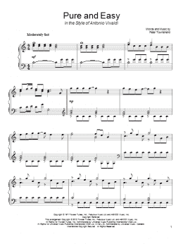 page one of Pure And Easy (in the style of Antonio Vivaldi) (Piano Solo)