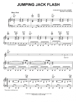 page one of Jumpin' Jack Flash (Piano, Vocal & Guitar Chords (Right-Hand Melody))