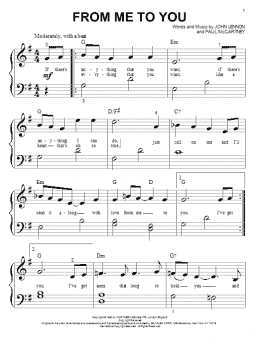 page one of From Me To You (Big Note Piano)