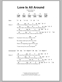 page one of Love Is All Around (Guitar Chords/Lyrics)