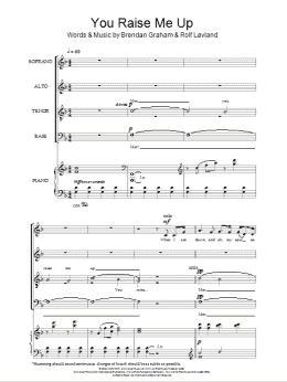 page one of You Raise Me Up (SATB Choir)
