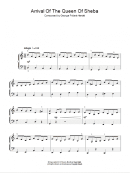page one of The Arrival Of The Queen Of Sheba (Easy Piano)