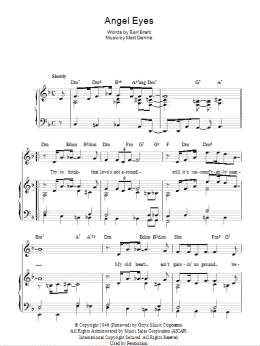 page one of Angel Eyes (Piano, Vocal & Guitar Chords)