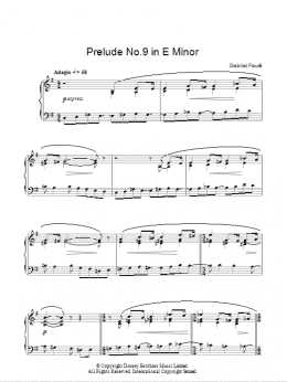page one of Prelude No. 9 In E Minor (Piano Solo)
