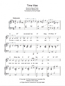 page one of Time Was (Duerme) (Piano, Vocal & Guitar Chords)