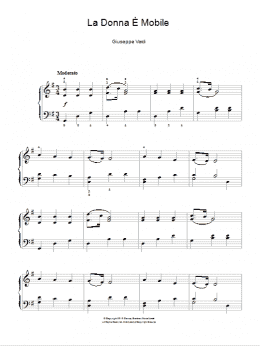 page one of La Donna e Mobile (Easy Piano)