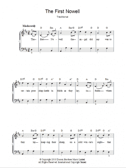 page one of The First Nowell (Easy Piano)