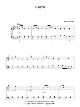 page one of Autumn (from The Four Seasons) (Easy Piano)