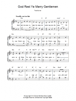 page one of God Rest Ye Merry, Gentlemen (Easy Piano)