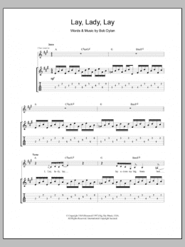 page one of Lay Lady Lay (Guitar Tab)