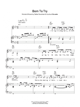 page one of Born To Try (Piano, Vocal & Guitar Chords)