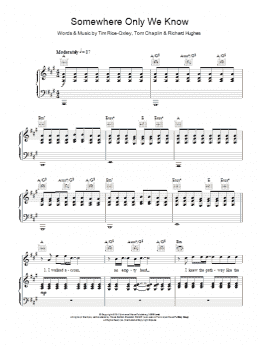 page one of Somewhere Only We Know (Piano, Vocal & Guitar Chords)