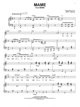 page one of Mame (Piano & Vocal)