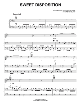 page one of Sweet Disposition (Piano, Vocal & Guitar Chords (Right-Hand Melody))