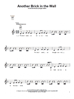 Another Brick In The Wall, Part 2 sheet music for bass solo (PDF)