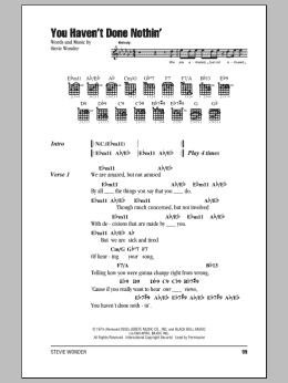 page one of You Haven't Done Nothin' (Guitar Chords/Lyrics)