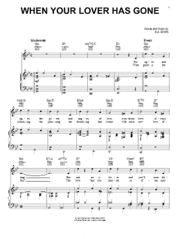 page one of When Your Lover Has Gone (Piano, Vocal & Guitar Chords (Right-Hand Melody))