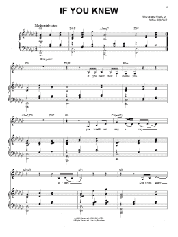 page one of If You Knew (Piano & Vocal)
