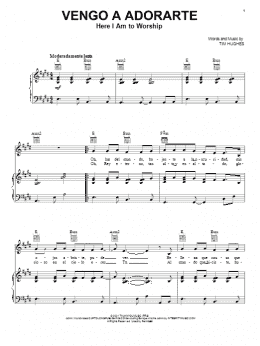 page one of Here I Am To Worship (Light Of The World) [Spanish version] (Piano, Vocal & Guitar Chords (Right-Hand Melody))