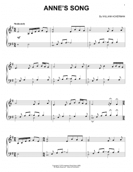 page one of Anne's Song (Piano Solo)