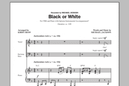 page one of Black Or White (arr. Kirby Shaw) (TBB Choir)