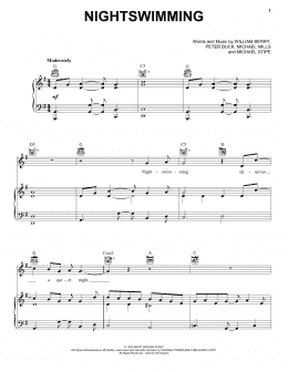 page one of Nightswimming (Piano, Vocal & Guitar Chords (Right-Hand Melody))