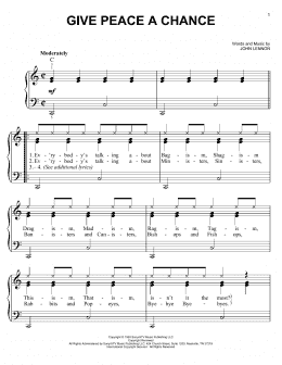 page one of Give Peace A Chance (Easy Piano)