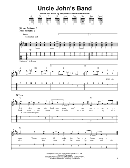 page one of Uncle John's Band (Easy Guitar Tab)