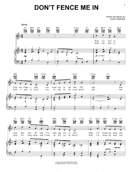 page one of Don't Fence Me In (Piano, Vocal & Guitar Chords (Right-Hand Melody))