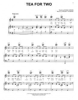 page one of Tea For Two (from No, No, Nanette) (Piano, Vocal & Guitar Chords (Right-Hand Melody))