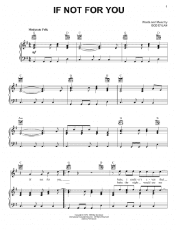 page one of If Not For You (Piano, Vocal & Guitar Chords (Right-Hand Melody))