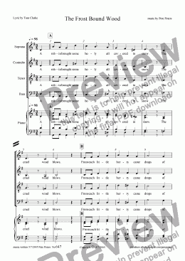 page one of The Frost Bound Wood [S.A.T.B.+ Piano]