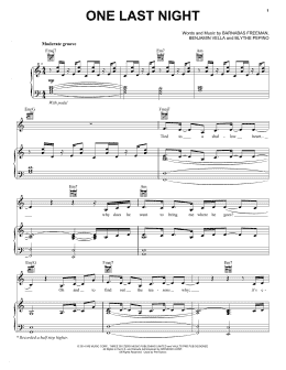 page one of One Last Night (Piano, Vocal & Guitar Chords (Right-Hand Melody))