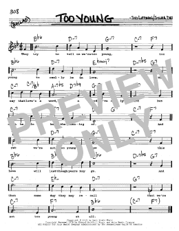 page one of Too Young (Real Book – Melody, Lyrics & Chords)