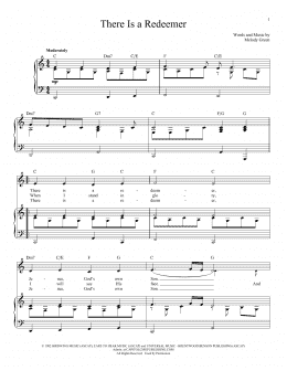 page one of There Is A Redeemer (Piano & Vocal)