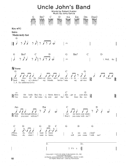 page one of Uncle John's Band (Guitar Lead Sheet)