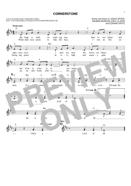 page one of Cornerstone (Lead Sheet / Fake Book)