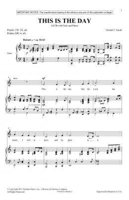 page one of This Is The Day (SATB Choir)