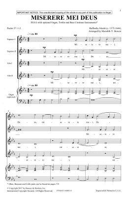 page one of Miserere Mei Deus (2-Part Choir)