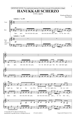 page one of Hanukkah Scherzo (SATB Choir)