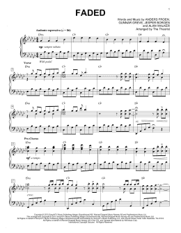 page one of Faded (Piano Solo)