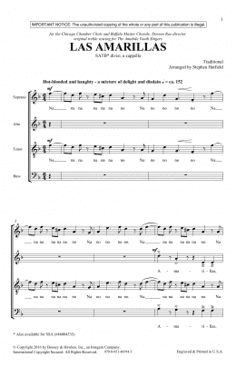 page one of Las Amarillas (SATB Choir)